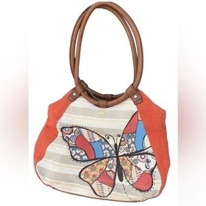 Relic butterfly handbag purse burnt orange 15 x 10
